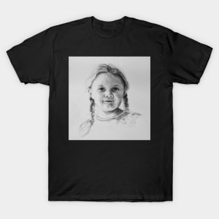 Girl in charcoal  by Adelaide Artist Avril Thomas T-Shirt